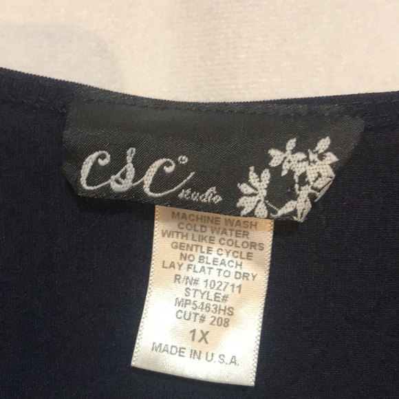 CSC Studio Ladies size 1X Navy Blue Single Button Cardigan - Picture 3 of 6